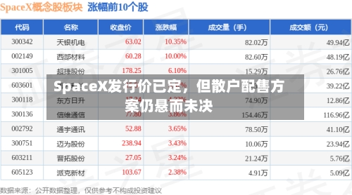 SpaceX发行价已定，但散户配售方案仍悬而未决-第3张图片